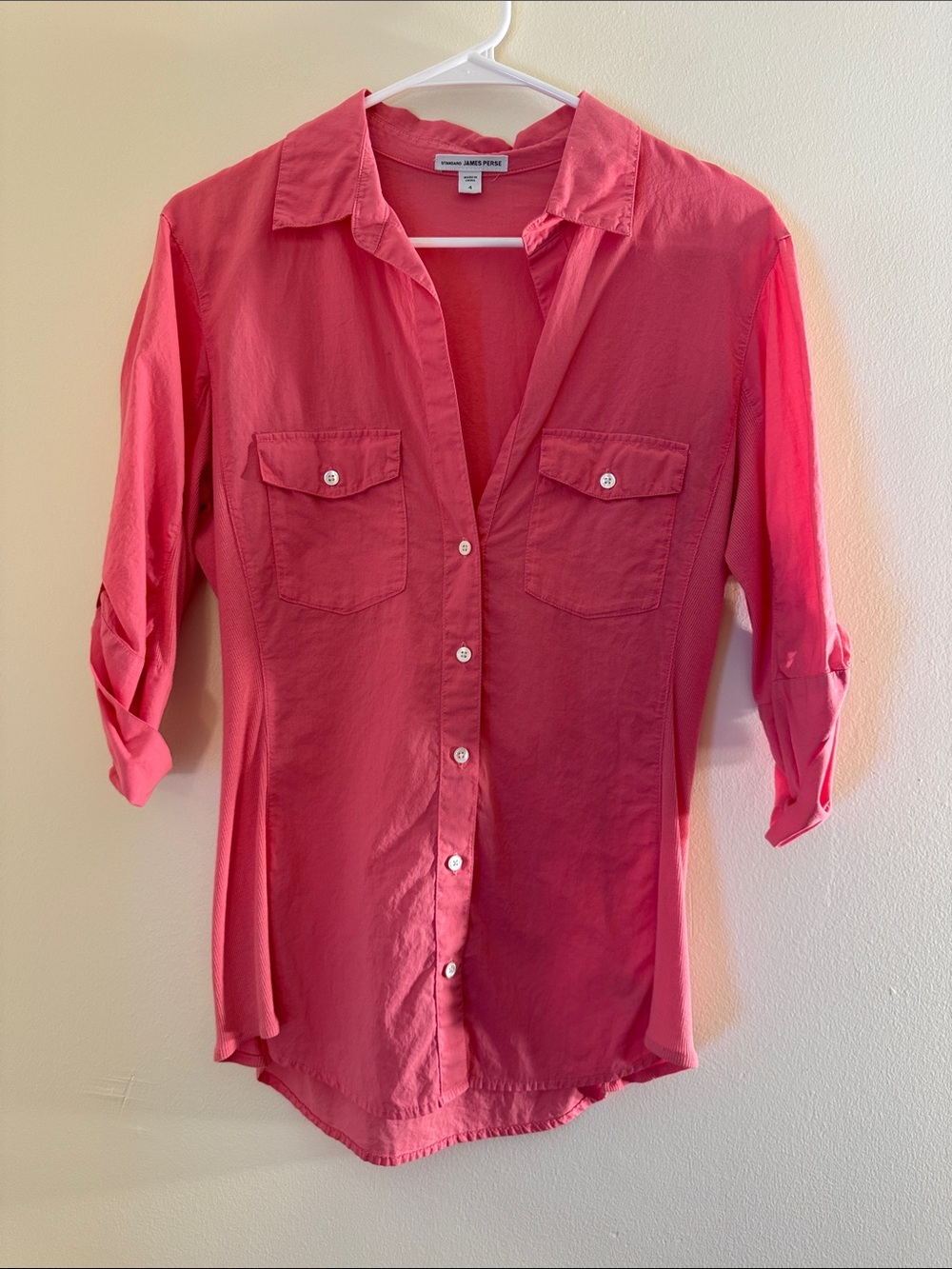 SALE STANDARD JAMES PERSE Pink Button Down Shirt